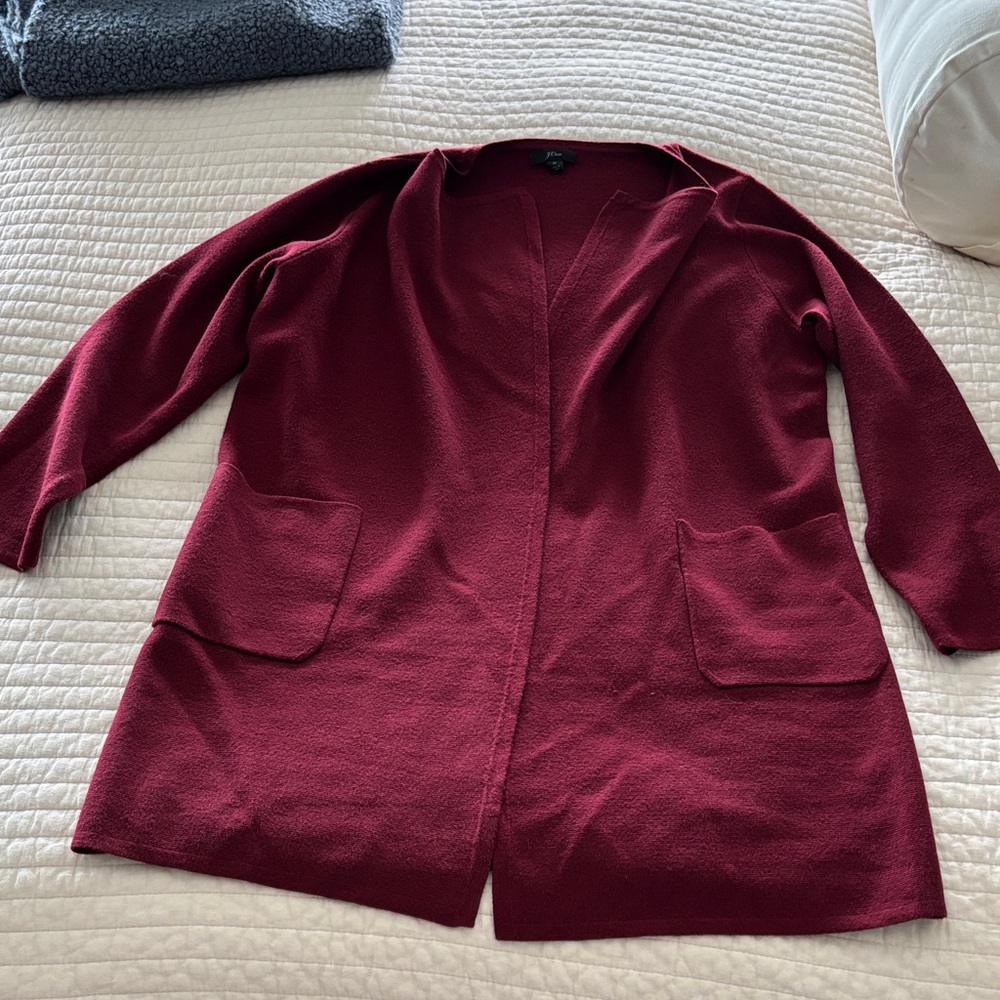J. Crew Rich Burgundy Cardigan